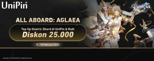 [All Aboard: Aglaea] Top Up Honkai: Star Rail di UniPin & Raih Diskon 25.000